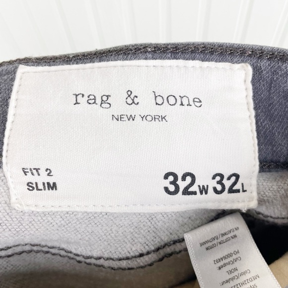 Rag and Bone Fit 2 Noel Dark Indigo Slim Fit Brushed Loopback Jeans Size 32W 32L - Picture 4 of 10